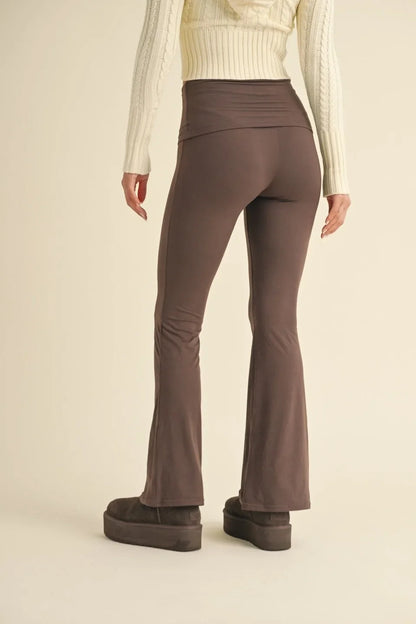 Soft Knit Foldover Flare Leggings