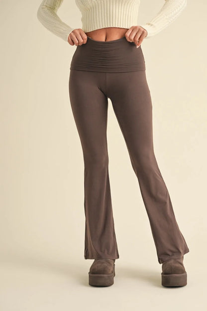 Soft Knit Foldover Flare Leggings