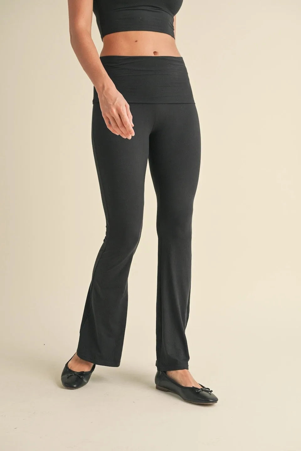 Soft Knit Foldover Flare Leggings