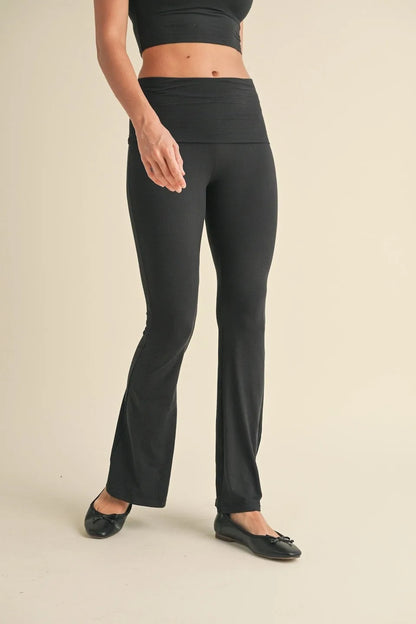 Soft Knit Foldover Flare Leggings