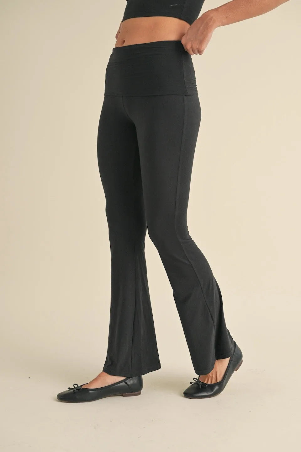 Soft Knit Foldover Flare Leggings