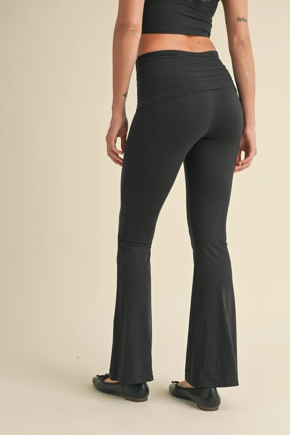 Soft Knit Foldover Flare Leggings