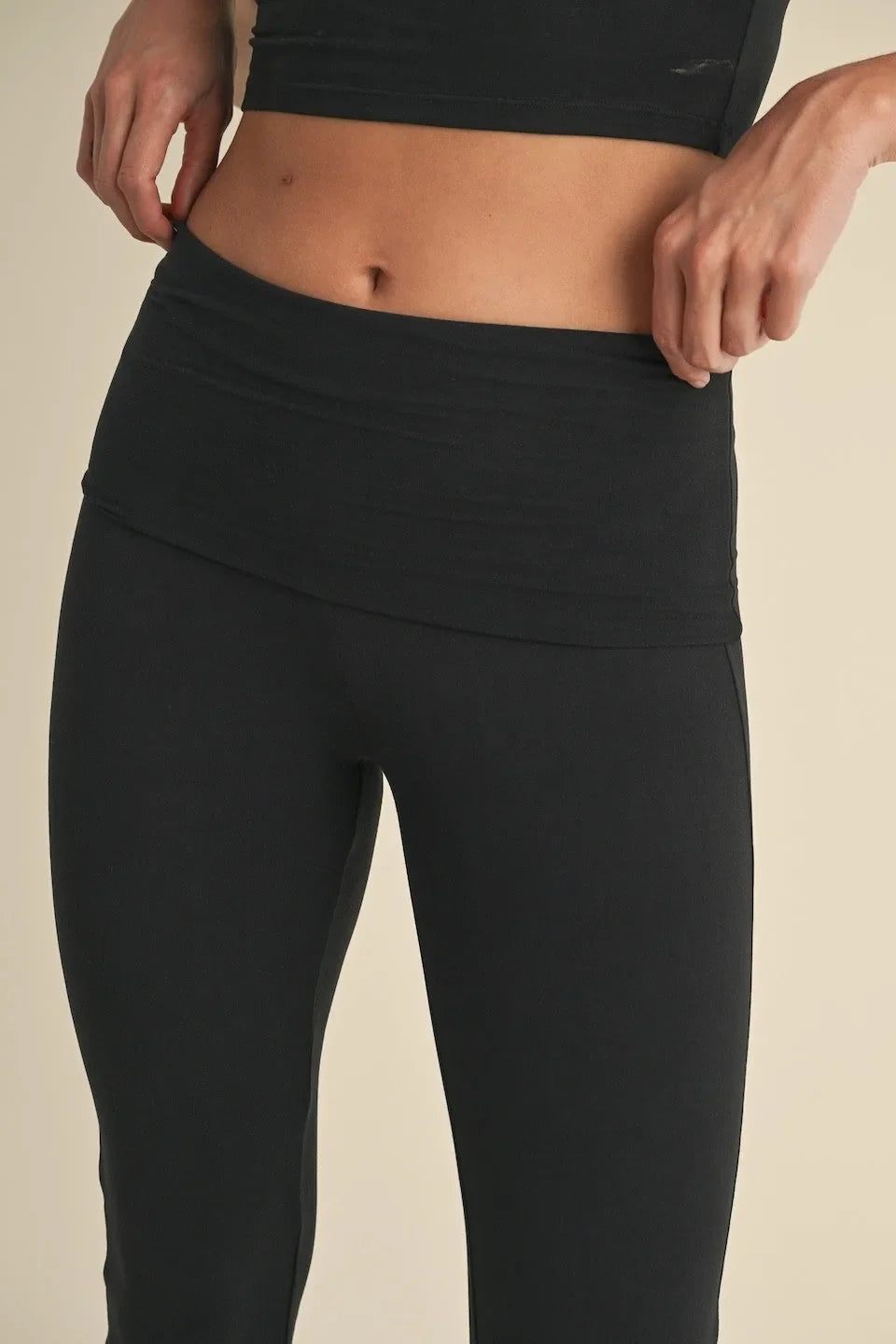 Soft Knit Foldover Flare Leggings