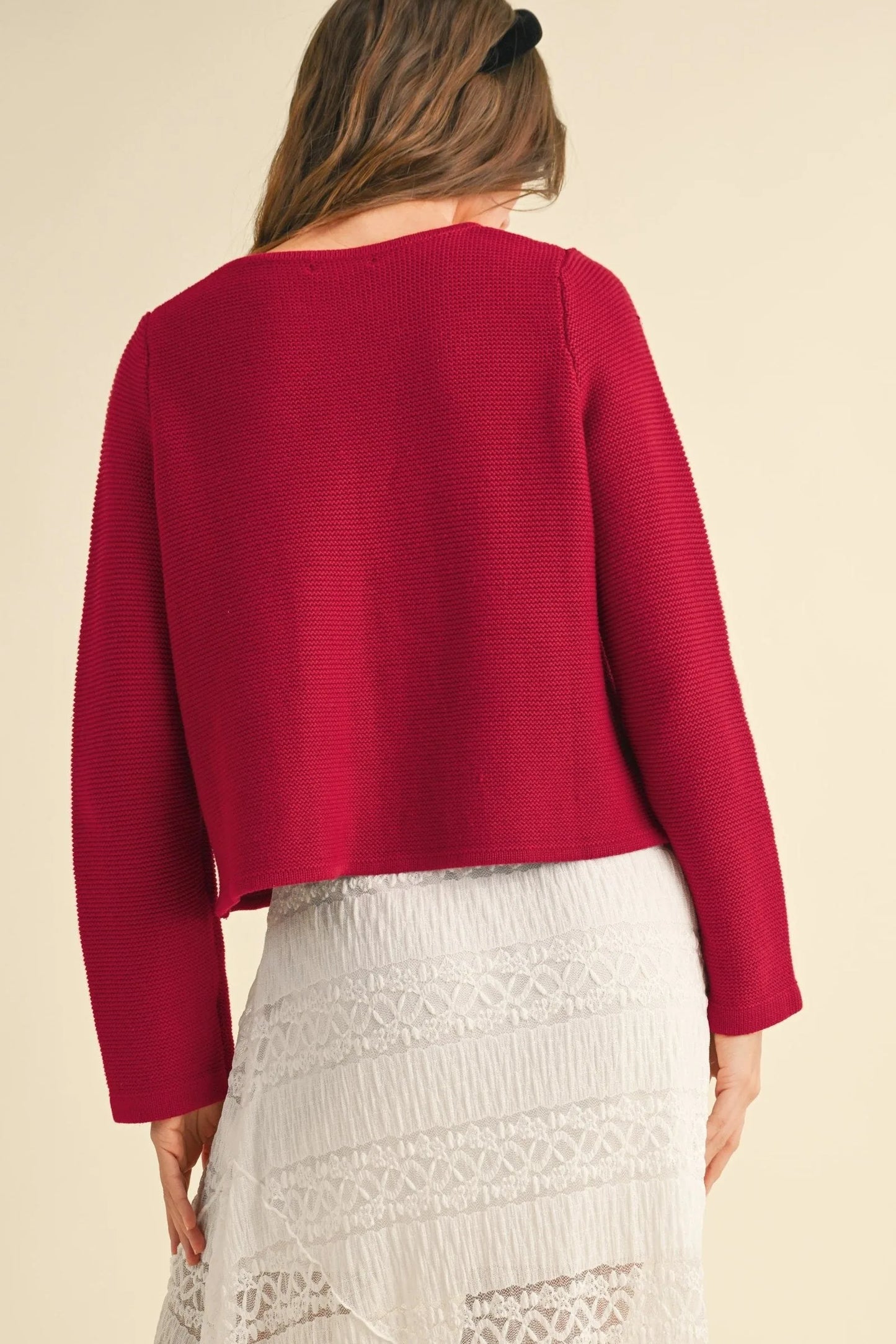 Tie-Front Knit Cardigan - Cardigans