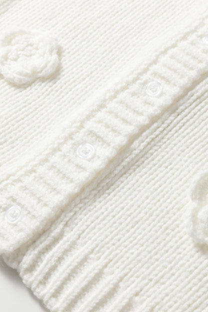 3D Flower Spaghetti Strap Knit Sweater Vest — Breezy Feminine Everyday Style - Sweater Vests