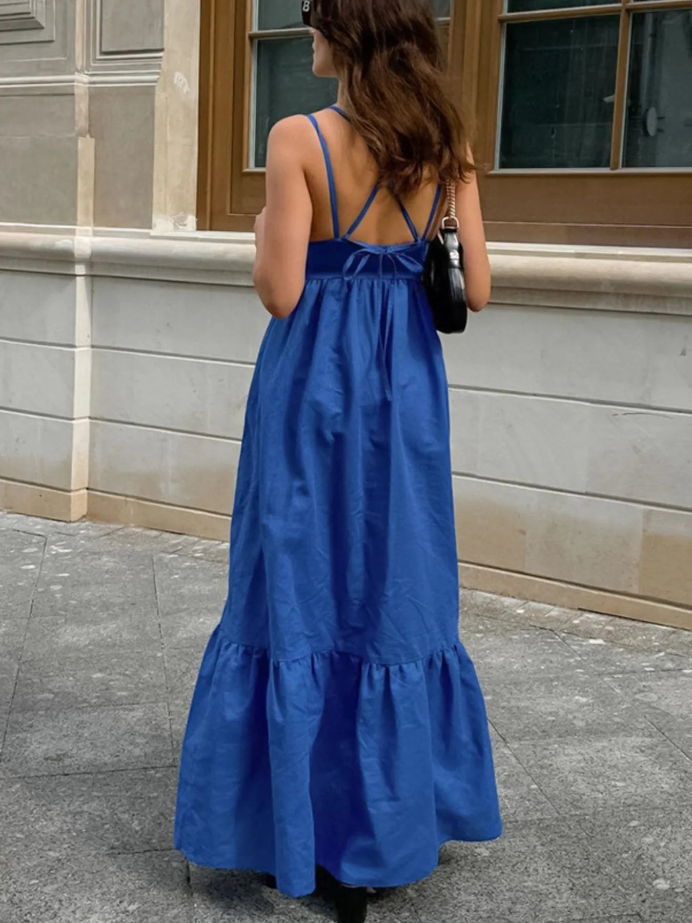 Women's V-Neck Tiered Maxi Cami Dress - Maxi Dresses