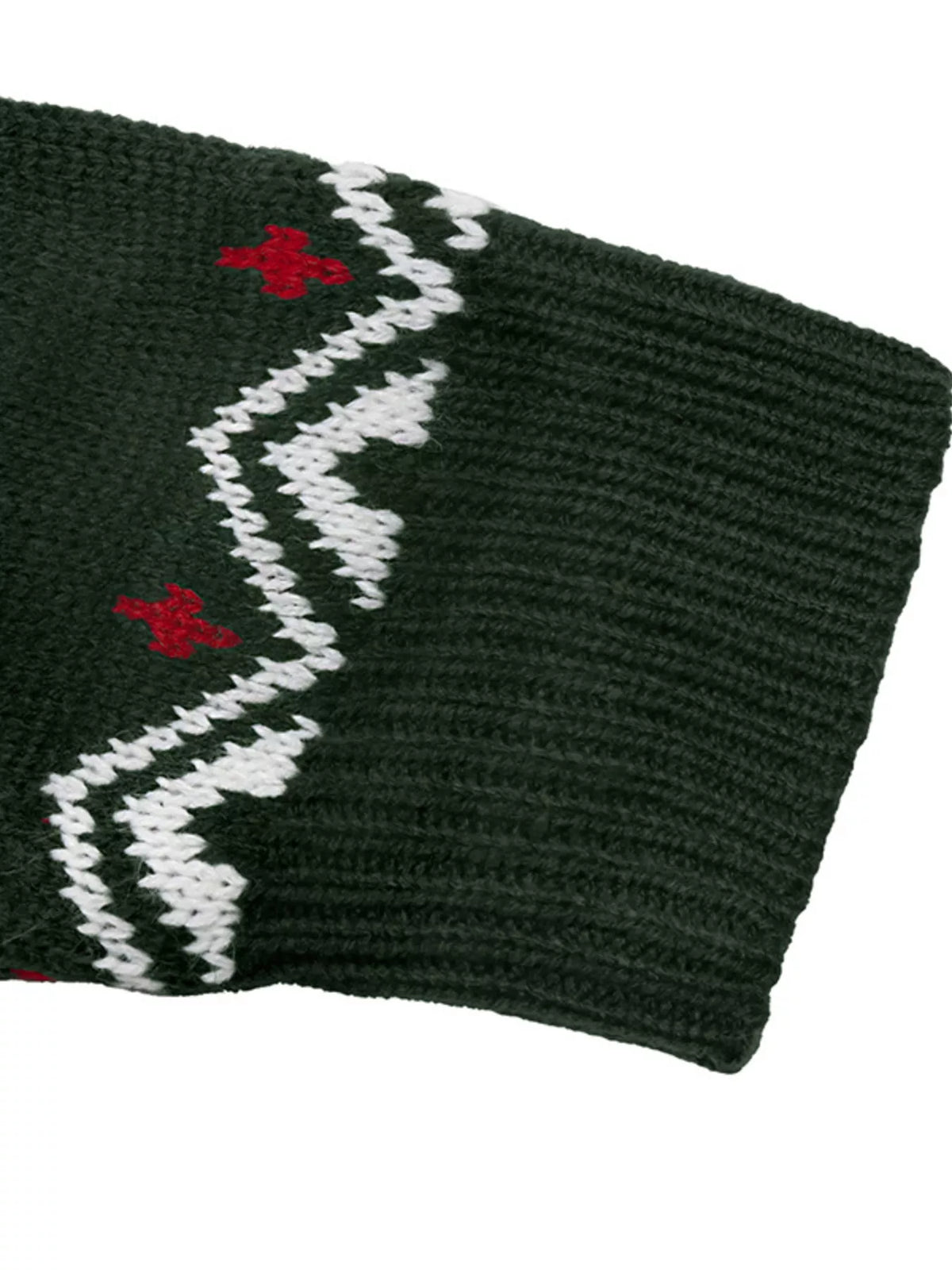 Christmas Tree Pattern Round Neck Stretch Knit Sweater