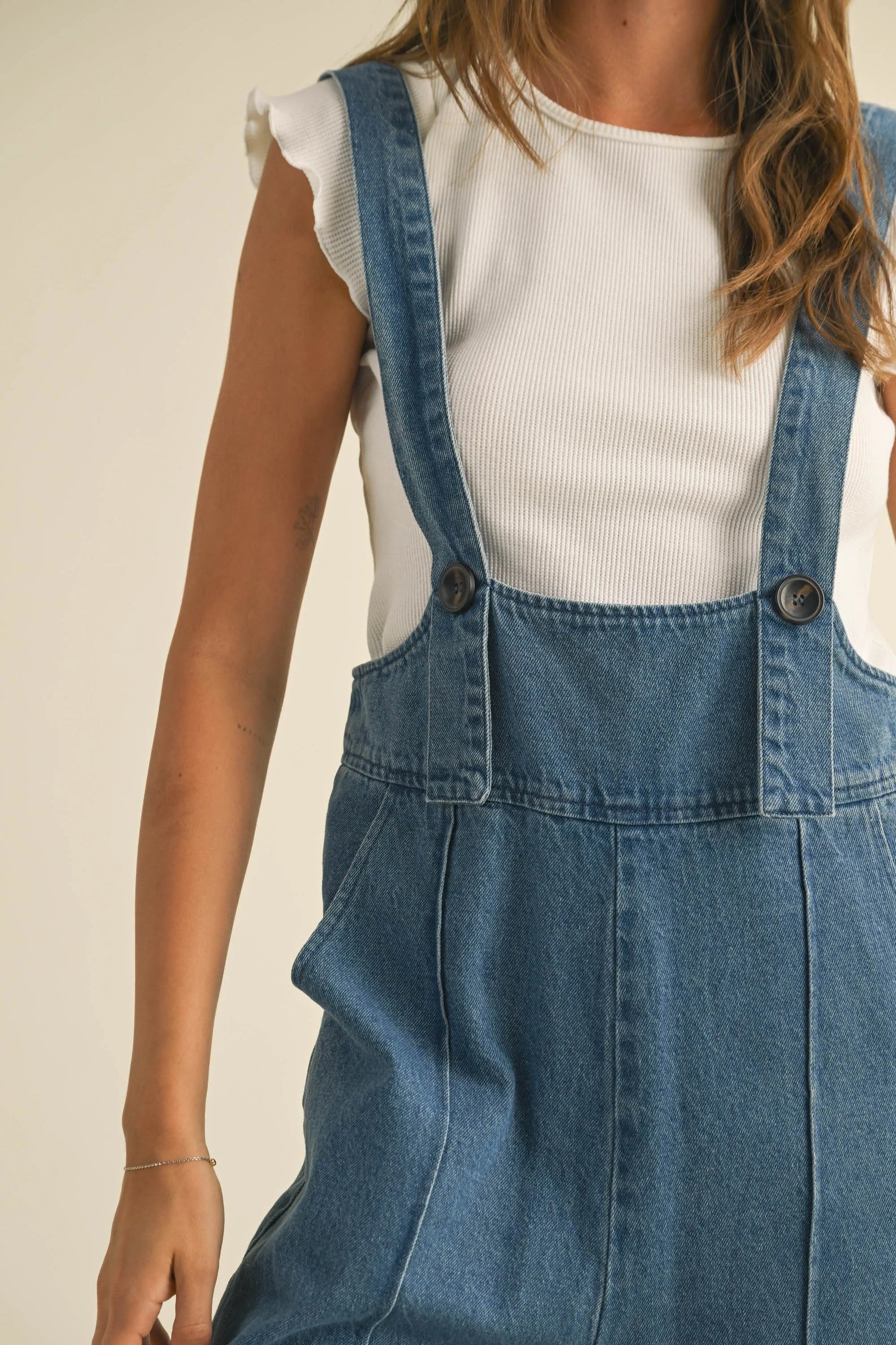 Relaxed Wide-Leg Suspender Overalls