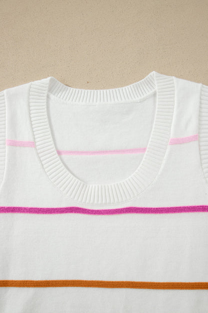 Striped Knit Layering Sweater Vest — Chic Elevated Everyday Wardrobe Style - Sweater Vests
