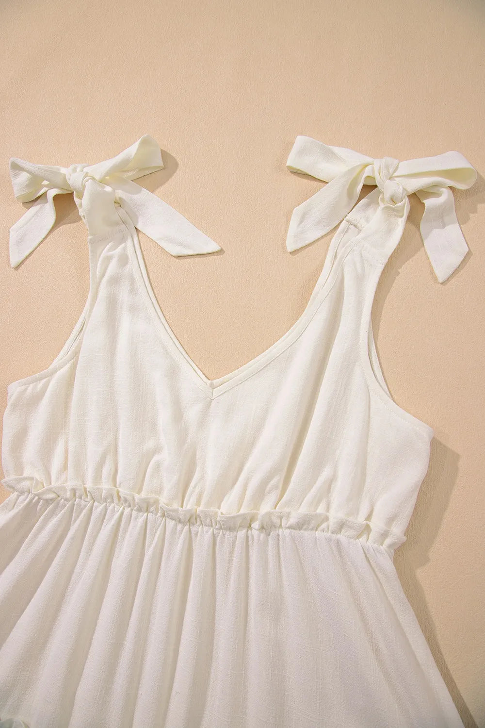 Women's Tied Strap Ruffle Tiered Mini Dress - Mini Dresses