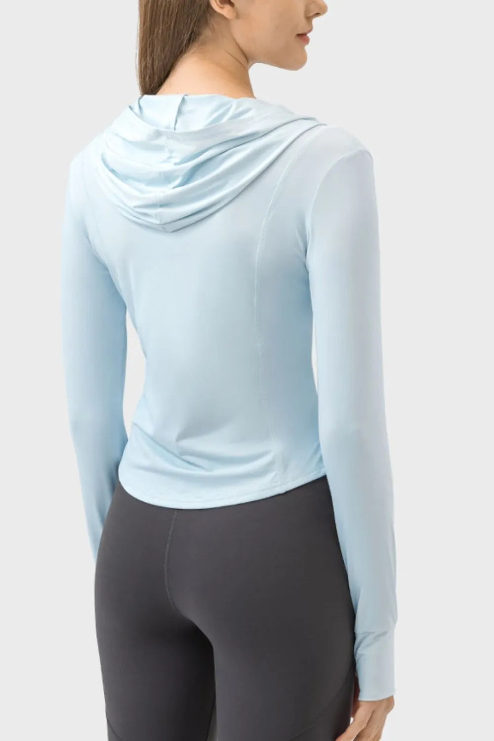 Hooded Zip Up Long Sleeve Activewear Jacket