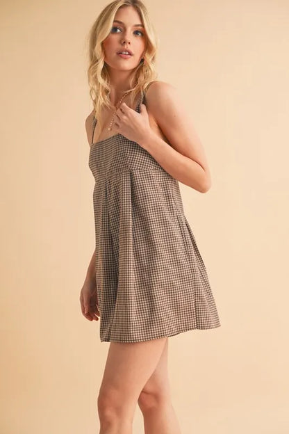 Plaid Square Neck Sleeveless Romper | Trendy Rompers Outfit Idea for Women by Ro + Ivy | Elevated Basics, Modern Comfort & Style