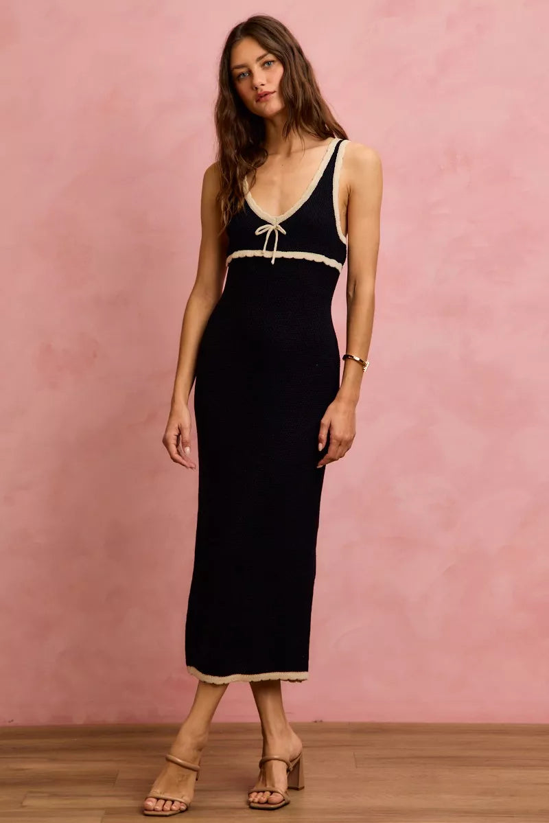 Knit Sweater Maxi Sleeveless Bodycon Resort Dress - Maxi Dresses