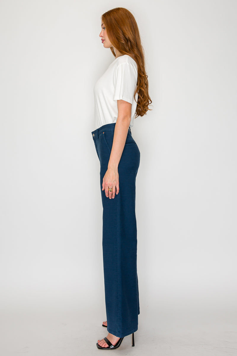 Tummy Control High Rise Wide Flare Flattering Jeans — Elongating Elegant Everyday Style - DENIM (NEW)