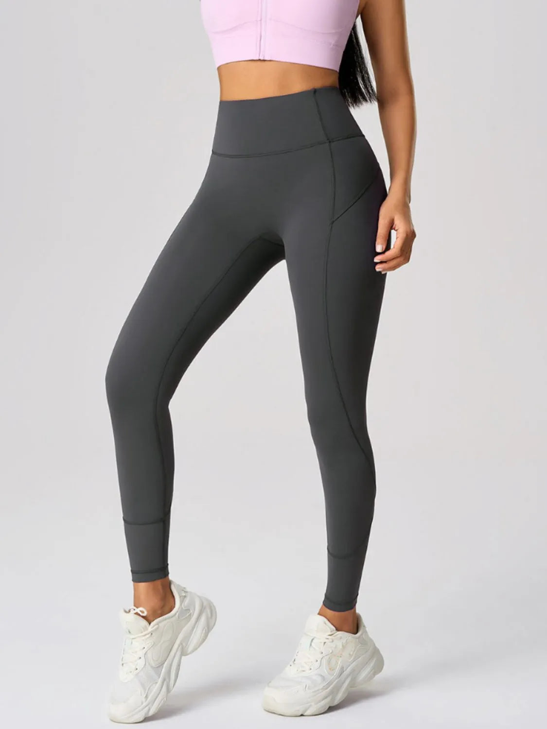 High Waist Active Leggings with Pockets Dark Gray