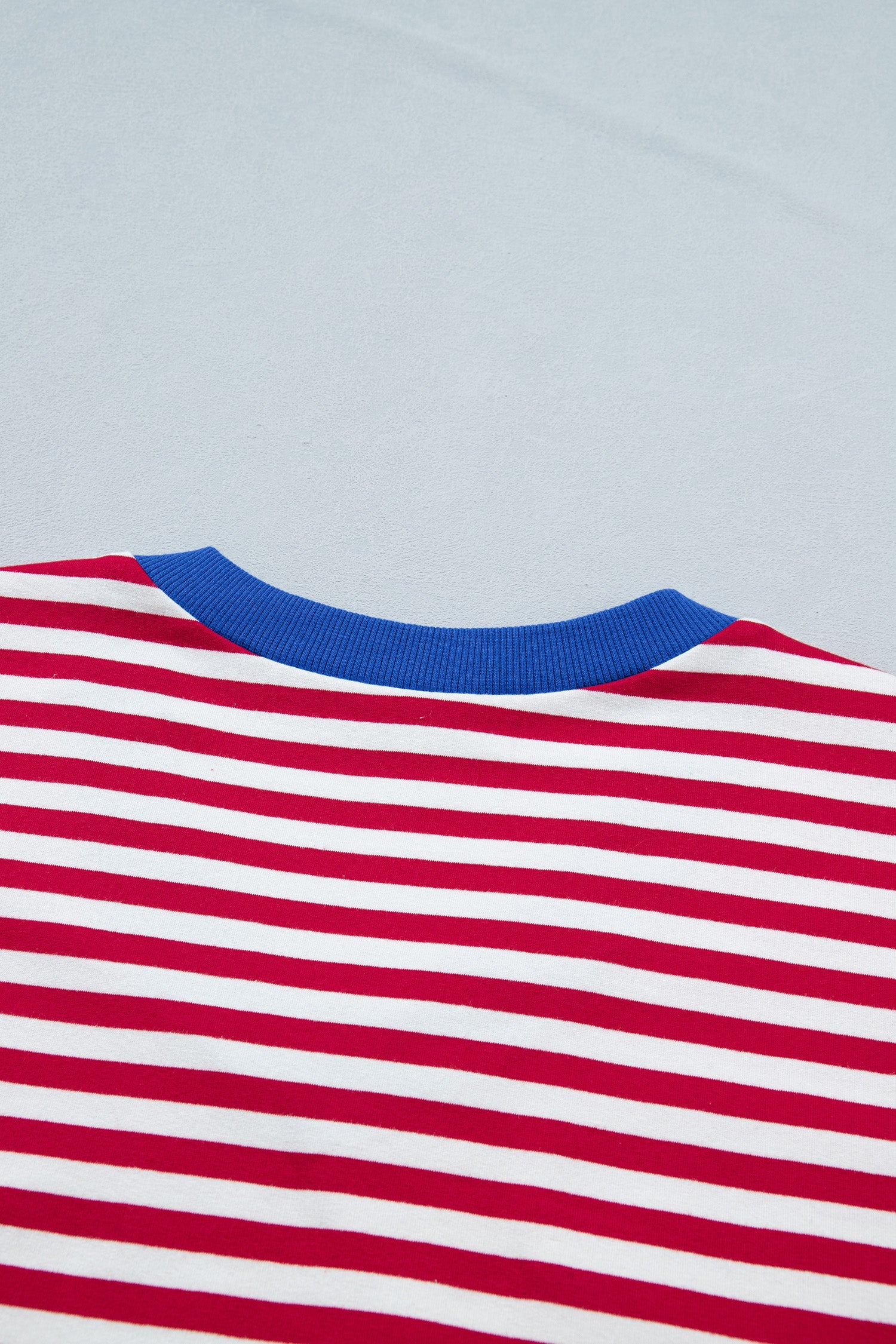 Striped V-Neck Contrast Trim Tee & Matching Shorts Two-Piece Set — Cute Casual Style - Short Sets