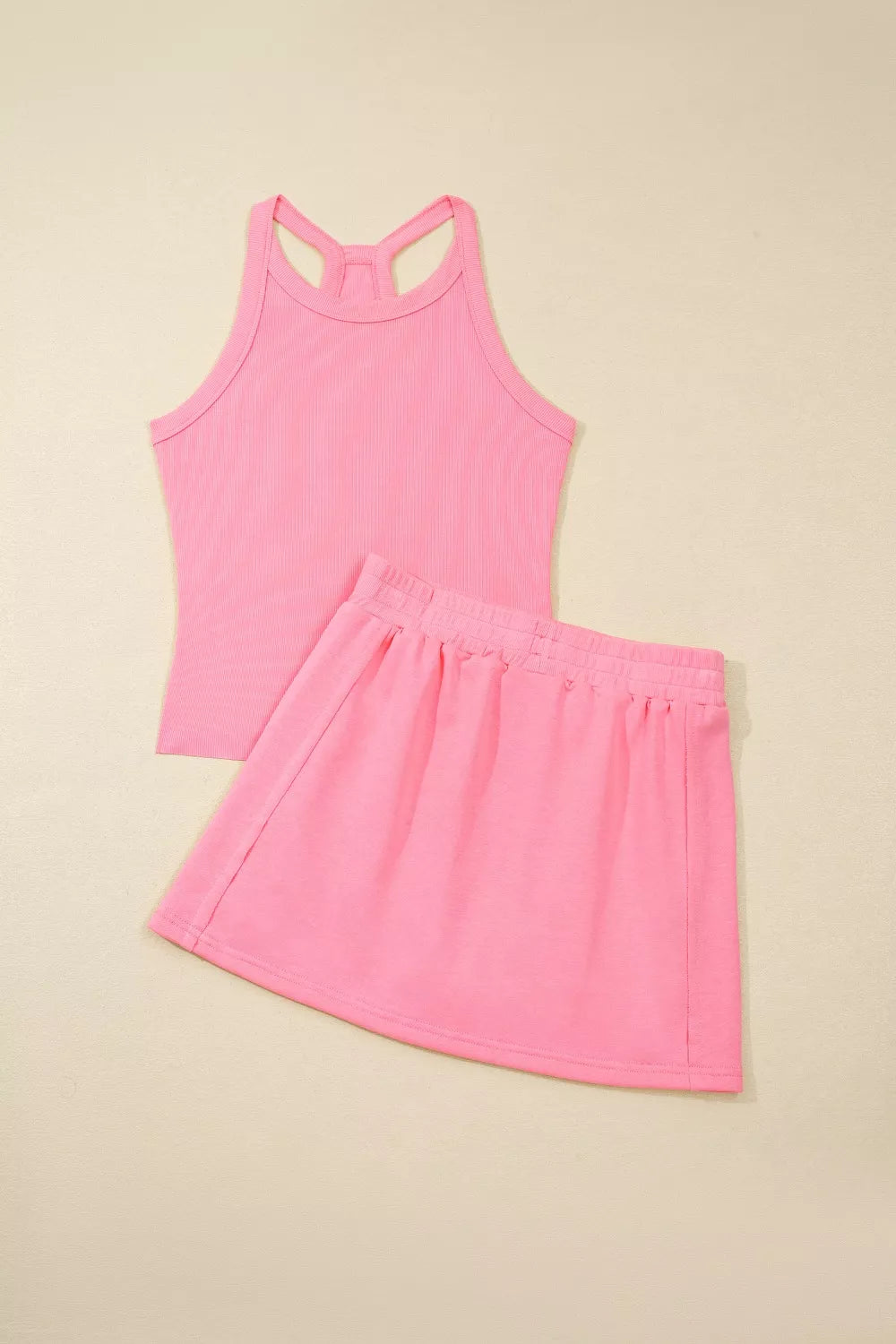 Women's Sleeveless Cropped Top and Pocketed Skort Set - Matching Sets
