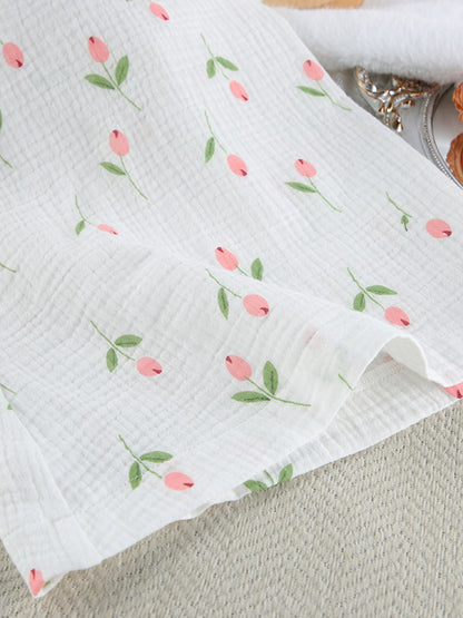 Floral Print Cotton Lightweight Kimono Robe - Robes