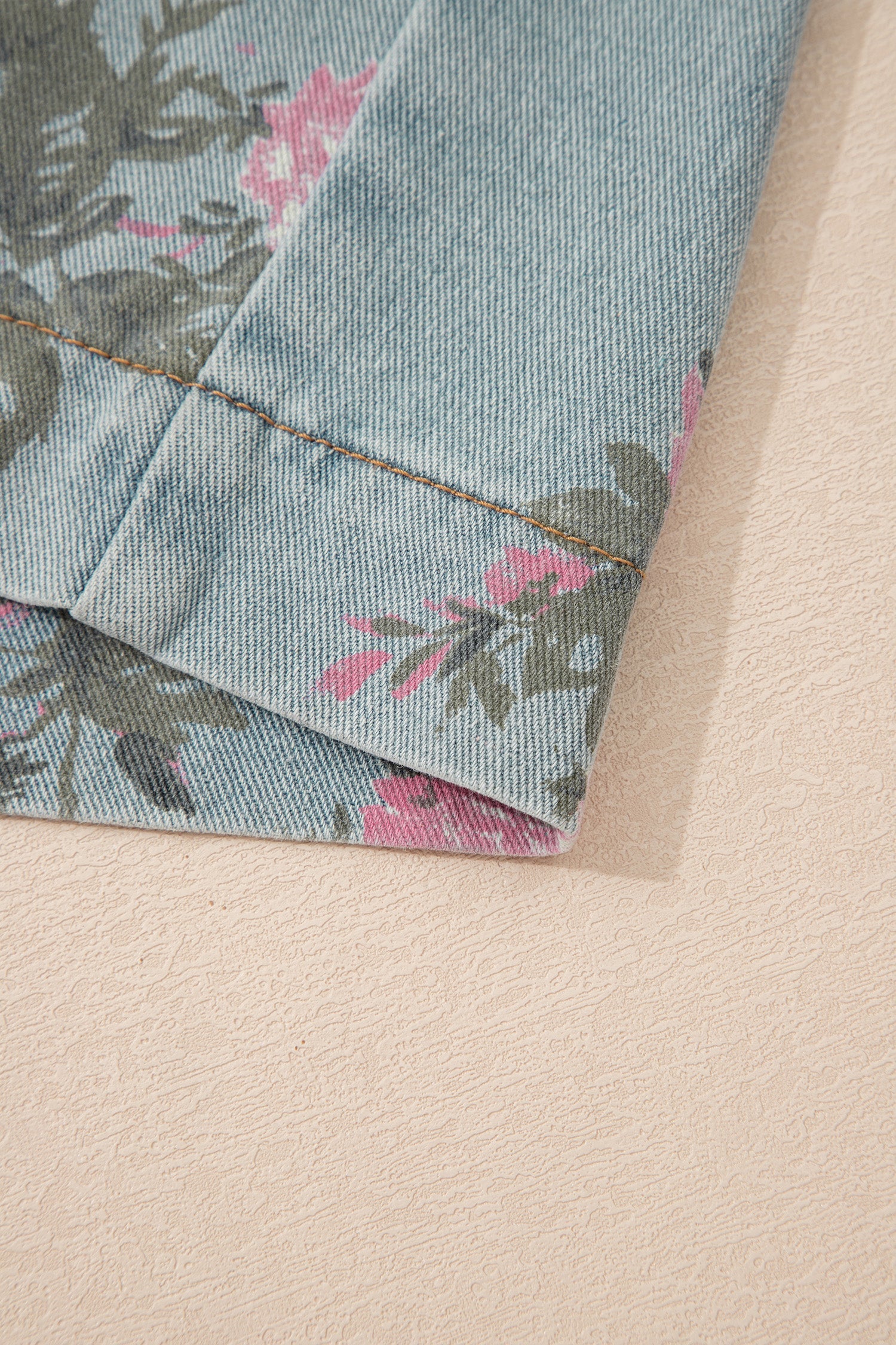 Floral Print Denim Wide Leg Adjustable Strap Jumpsuit — Boho Effortless Everyday Style - Jumpsuits & Rompers