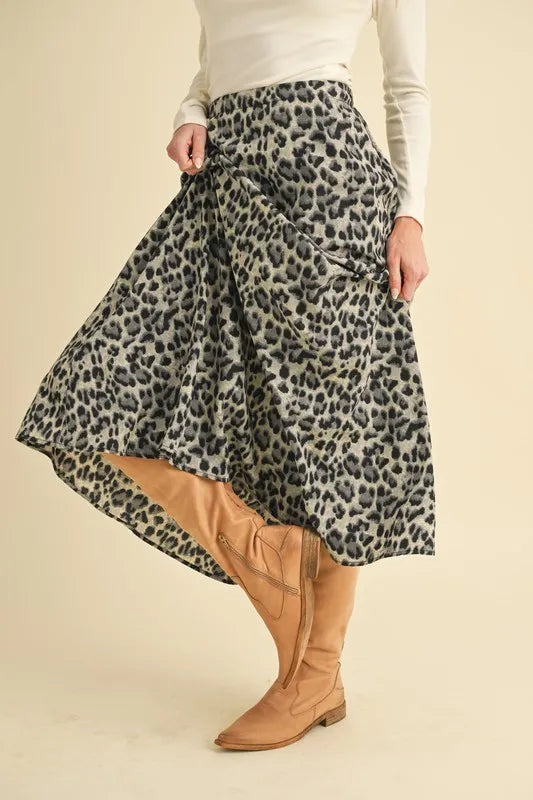 Leopard Midi Skirt | Trendy Skirts Outfit Idea for Women by Ro + Ivy | Elevated Basics, Modern Comfort & Style