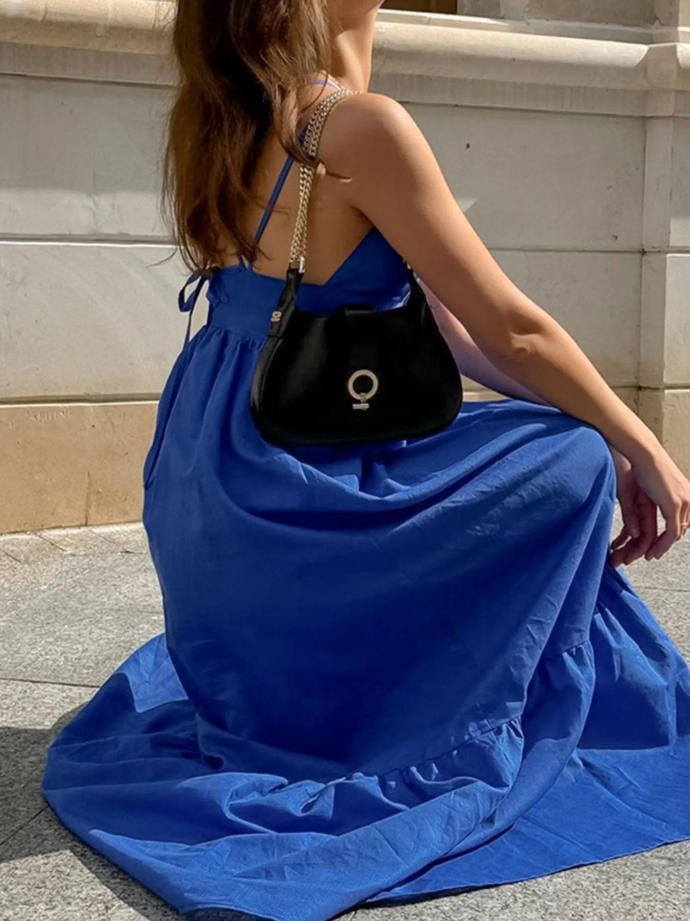 Women's V-Neck Tiered Maxi Cami Dress - Maxi Dresses