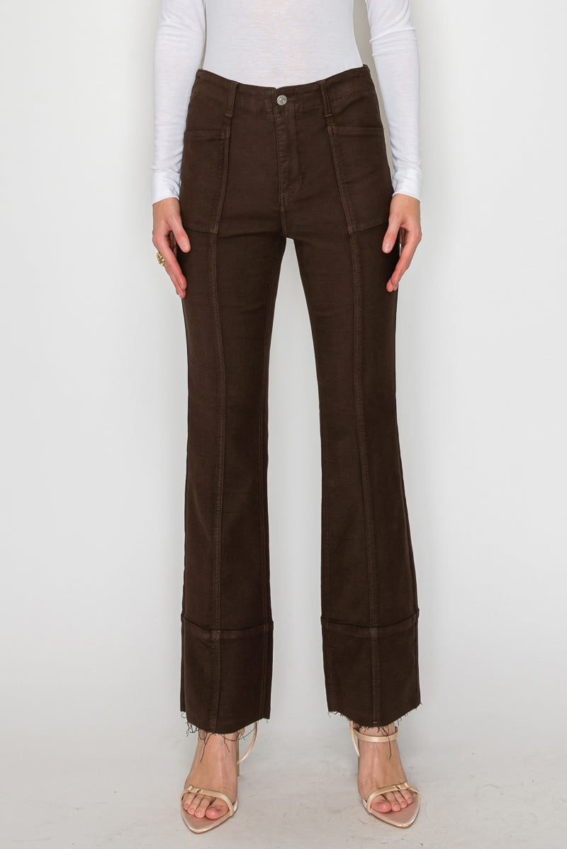 Tummy Control High Rise Bootcut Jeans Rich Brown Wash — Sophisticated Everyday Style - DENIM (NEW)
