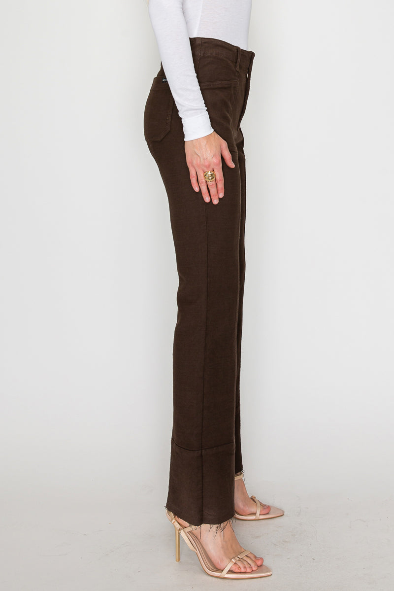 Tummy Control High Rise Bootcut Jeans Rich Brown Wash — Sophisticated Everyday Style - DENIM (NEW)