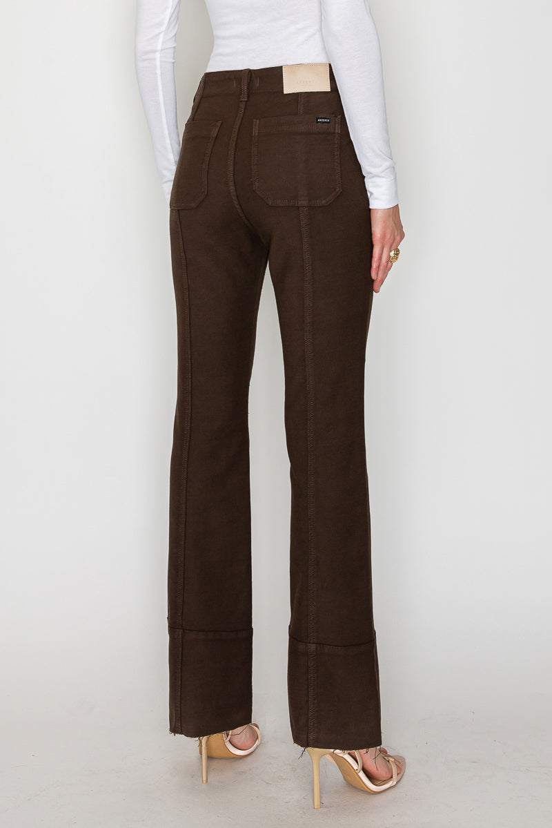 Tummy Control High Rise Bootcut Jeans Rich Brown Wash — Sophisticated Everyday Style - DENIM (NEW)