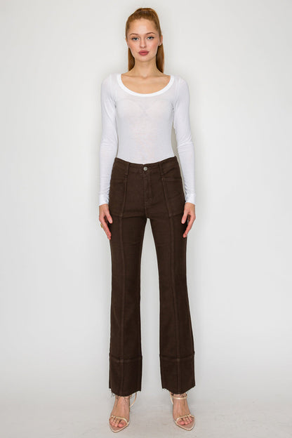 Tummy Control High Rise Bootcut Jeans Rich Brown Wash — Sophisticated Everyday Style - DENIM (NEW)