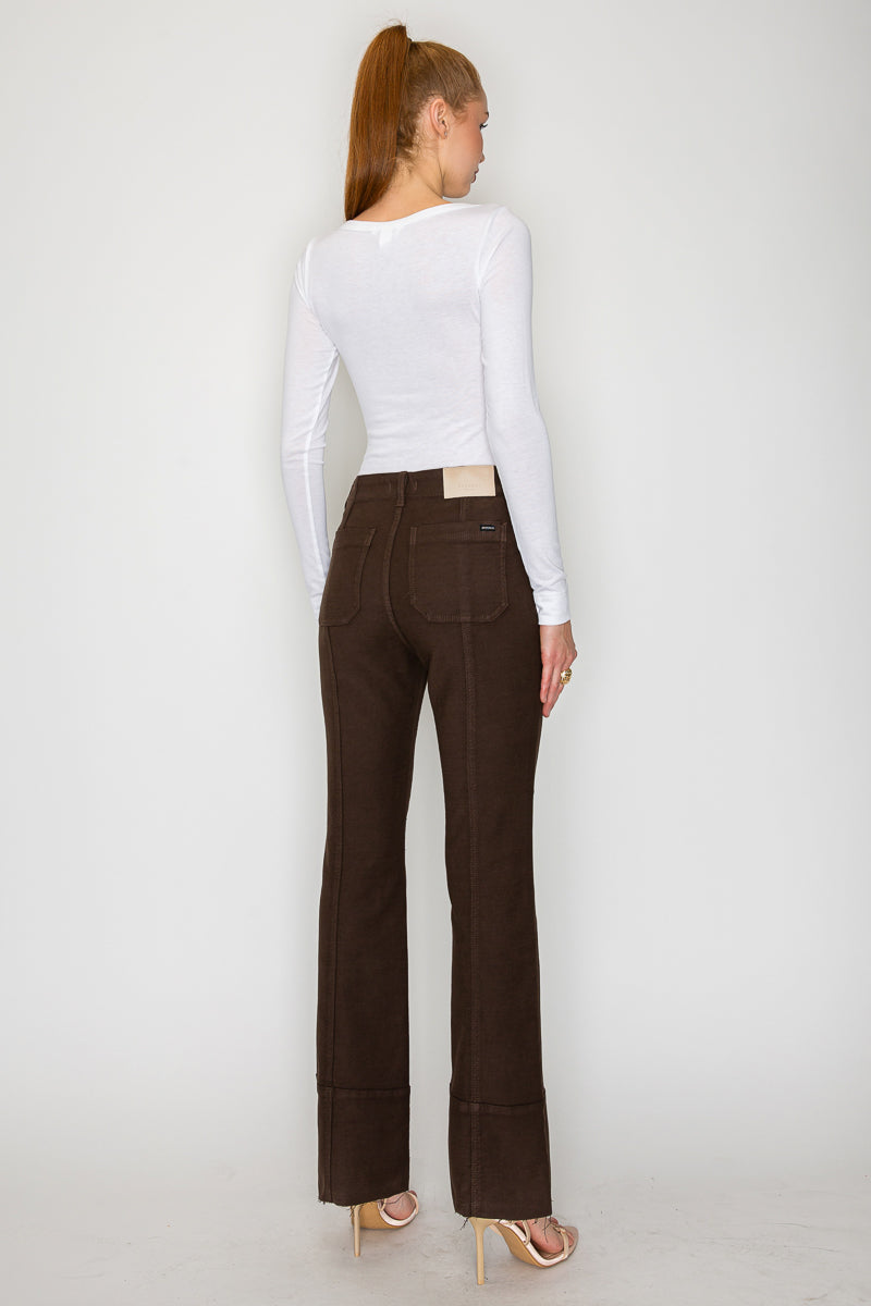 Tummy Control High Rise Bootcut Jeans Rich Brown Wash — Sophisticated Everyday Style - DENIM (NEW)