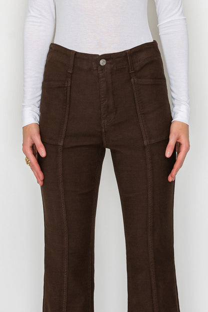 Tummy Control High Rise Bootcut Jeans Rich Brown Wash — Sophisticated Everyday Style - DENIM (NEW)