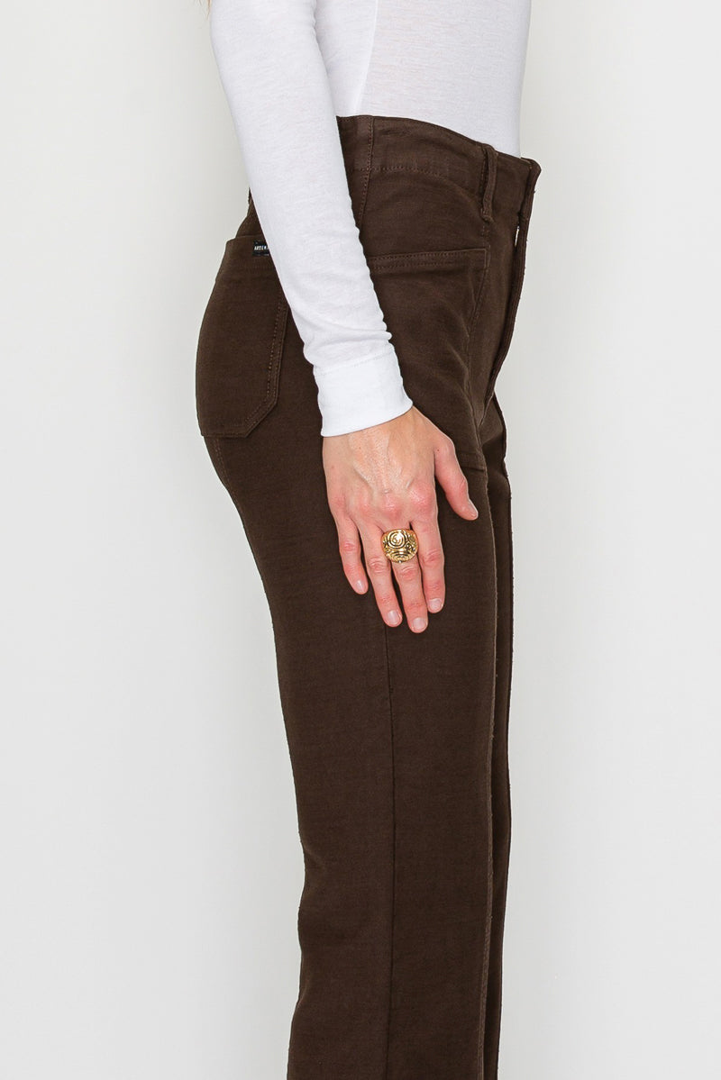 Tummy Control High Rise Bootcut Jeans Rich Brown Wash — Sophisticated Everyday Style - DENIM (NEW)