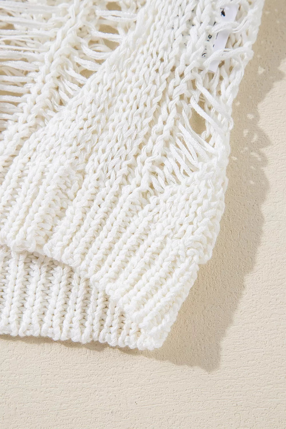 Women's Hollow Out Long Sleeve Knit Cover Up - Knit Tops