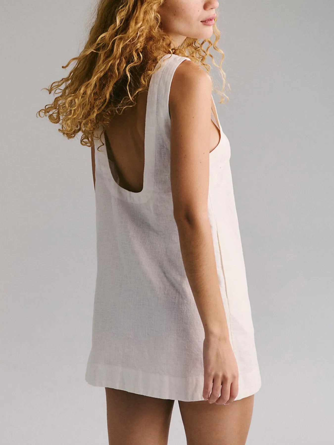 Backless Sleeveless Denim Mini Dress - Mini Dresses