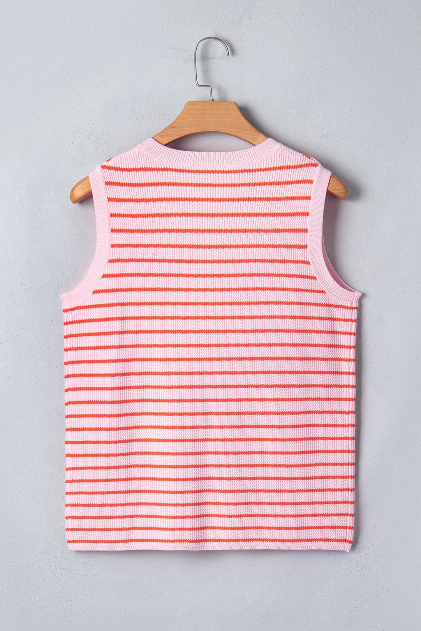 Lightweight Striped Knit Sleeveless Tank Sweater Vest — Breathable Casual Everyday Style - Sweater Vests