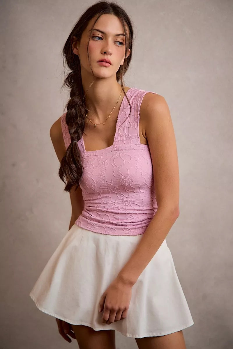 Women's Denim Bubble Skort, Smocked Back - Skorts