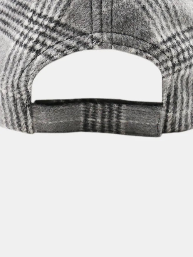 Adjustable Plaid Cotton Baseball Cap