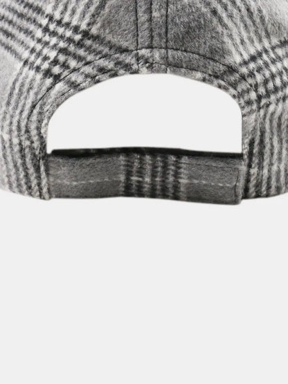 Adjustable Plaid Cotton Baseball Cap
