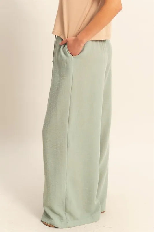 Elasticized Waist Wide Leg Pants – outfit idea for women | Ro + Ivy