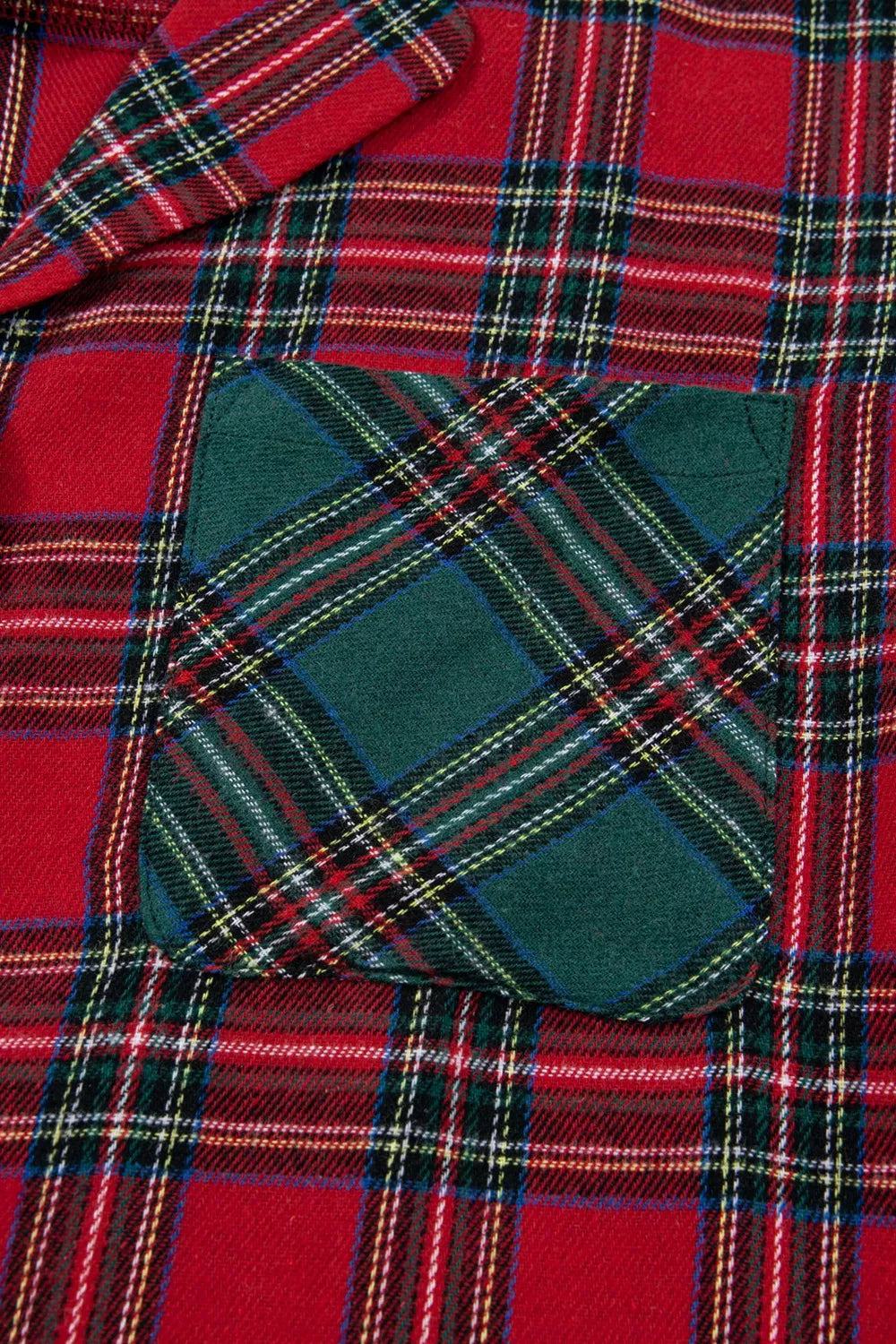 Plaid Christmas Pajama Set with Button-Front Shirt, Pockets and Drawstring Shorts