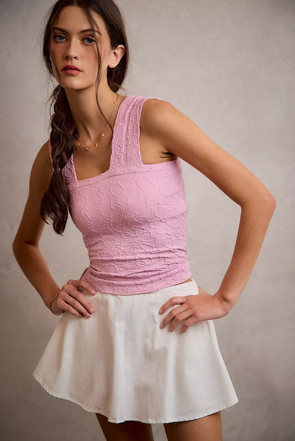 Women's Denim Bubble Skort, Smocked Back - Skorts