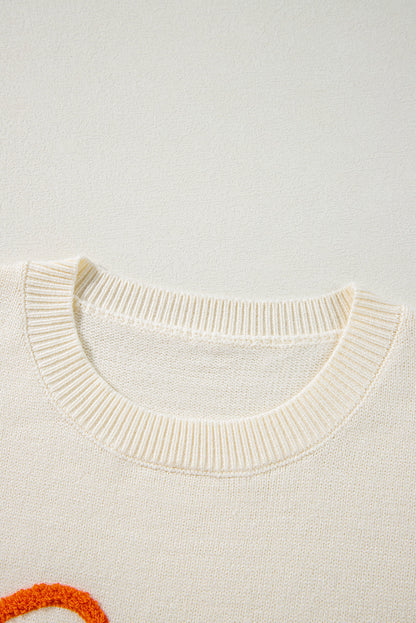 Halloween Boo Crew Neck Drop Shoulder Sweater
