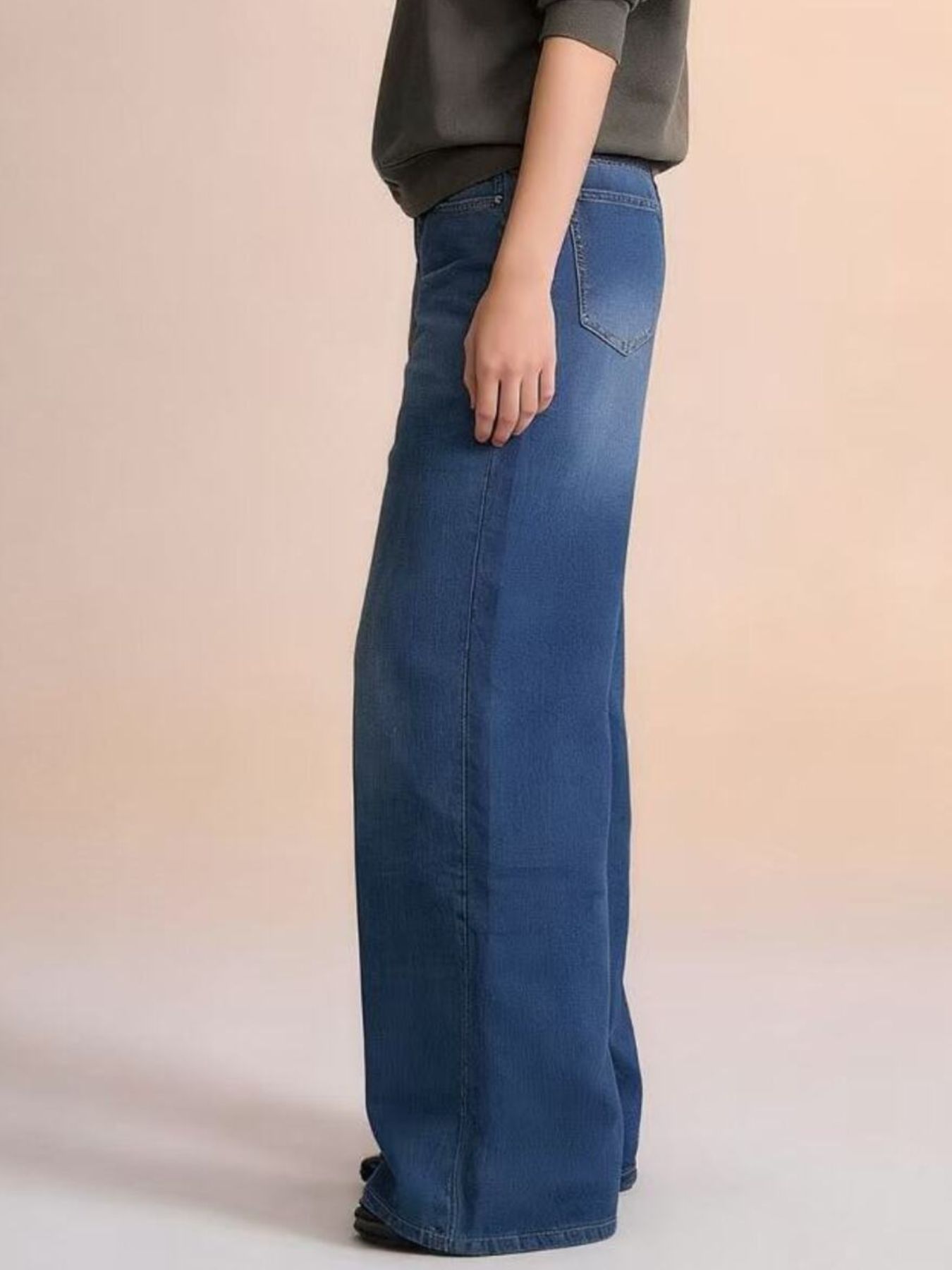 High-Waisted Wide Leg Jeans - Jeans