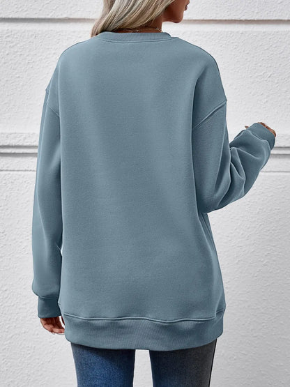 Faceless Gnomes Graphic Drop-Shoulder Sweatshirt