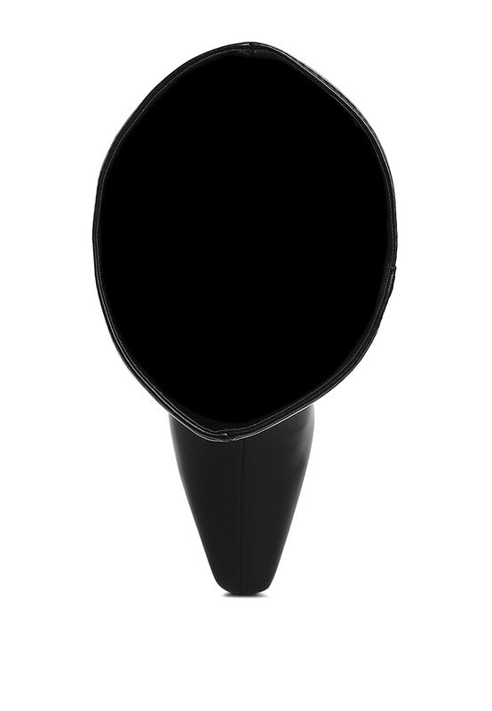 Faux Leather 3 Inch Snip Toe Heel Knee High Boots | Trendy Boots Outfit Idea for Women by Ro + Ivy | Elevated Basics, Modern Comfort & Style