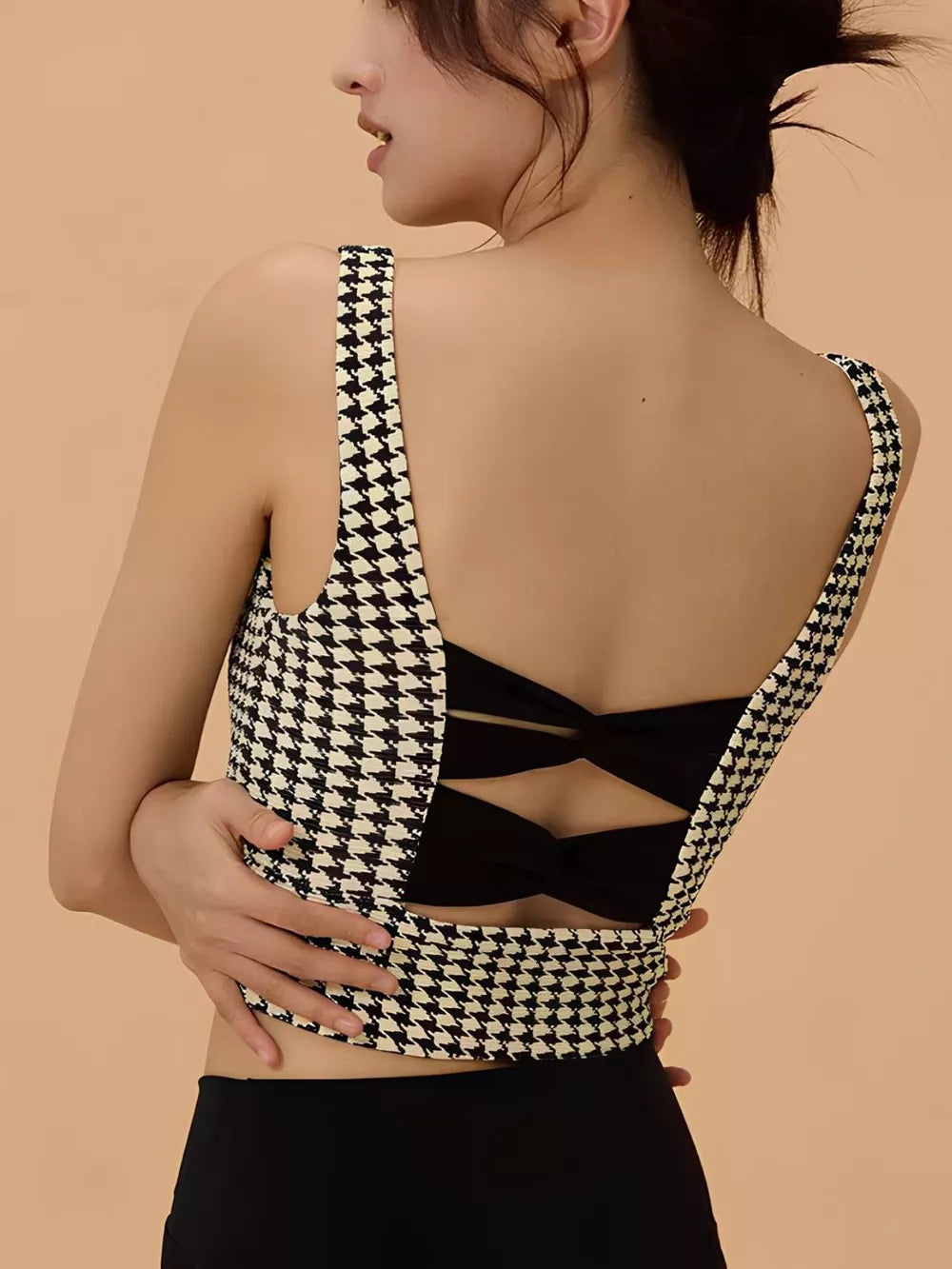 Houndstooth Crisscross Back Brami