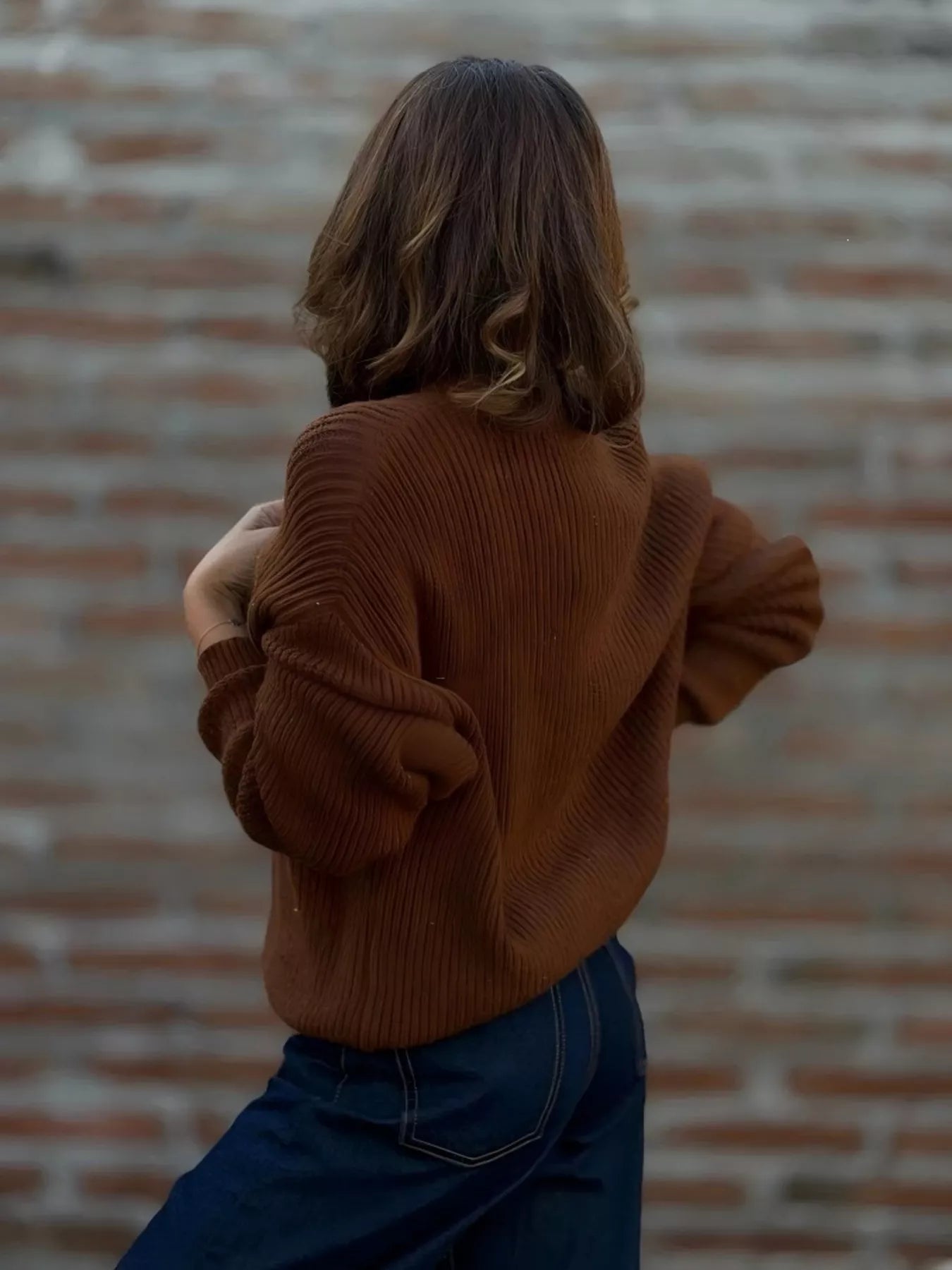 V-Neck Button-Up Knit Cardigan