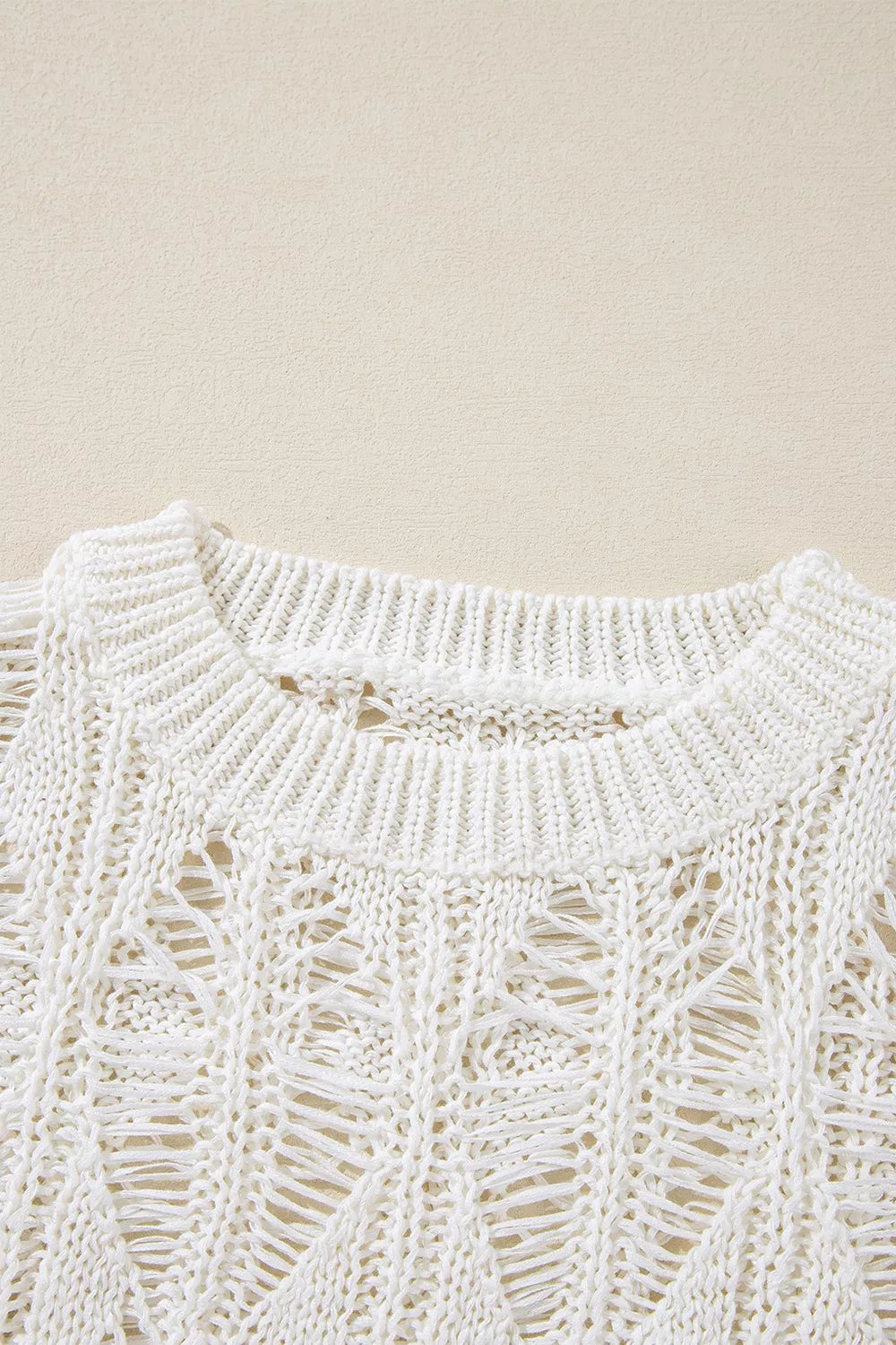 Women's Hollow Out Long Sleeve Knit Cover Up - Knit Tops