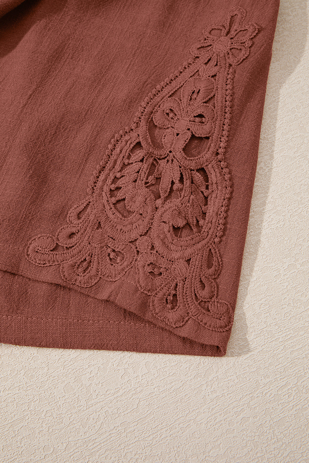 High Waist Drawstring Shorts With Crochet Side Detail — Relaxed Breathable Casual Style - Casual Shorts