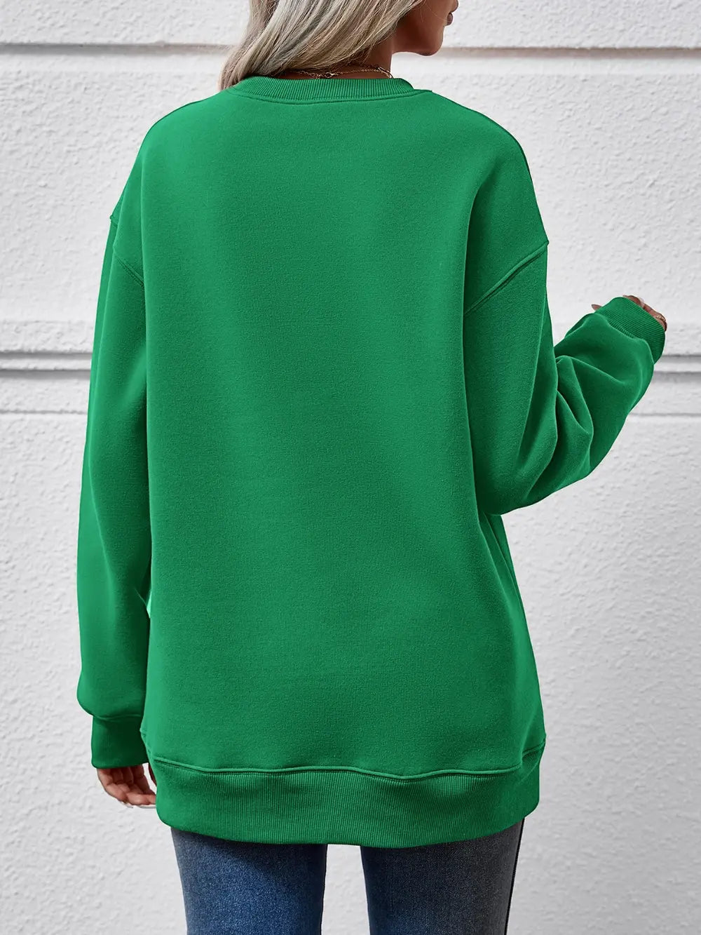 Faceless Gnomes Graphic Drop-Shoulder Sweatshirt